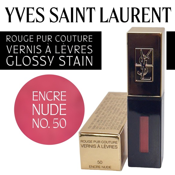 Yves Saint Laurent 🆕 Rouge Pur Couture Glossy Stain • Encre Nude, No. 50 • NWT - Picture 3 of 16